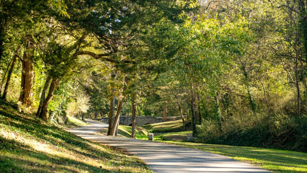 Arrow Rock, Fall, Landscape, Road and Bridge