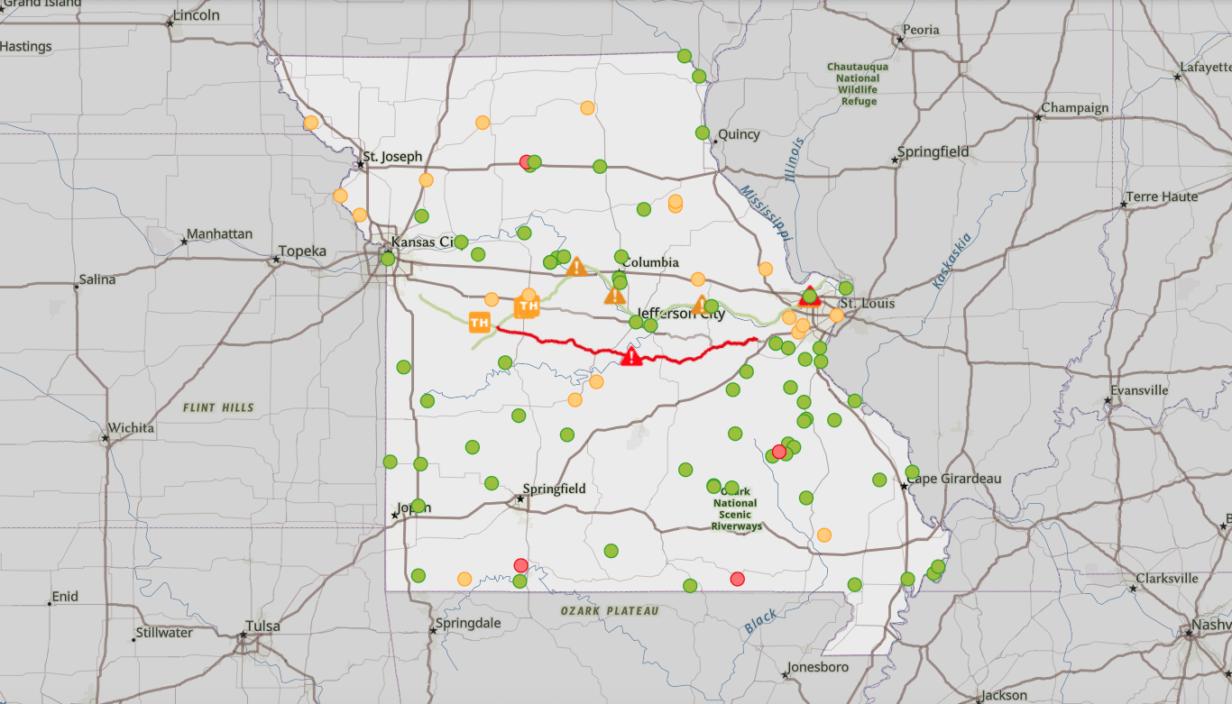Park and Site Status Map image