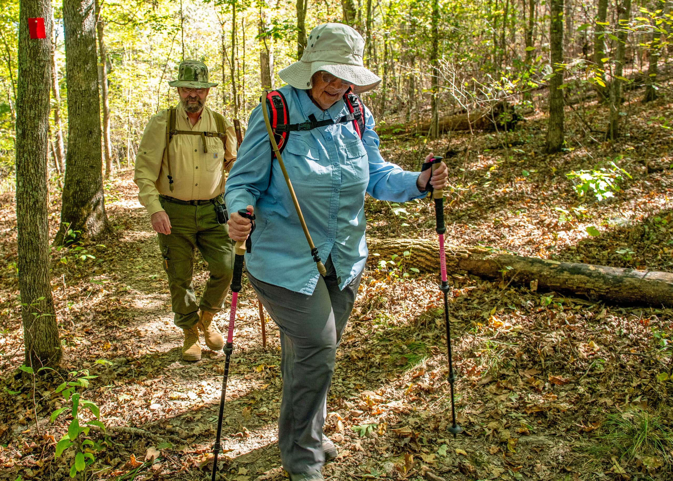 Hike the trails, couple hiking at Johnson's Shut-ins